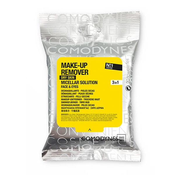 Comodyne Micellar Make-up Remover Towelettes, Dry Skin 20 per pack