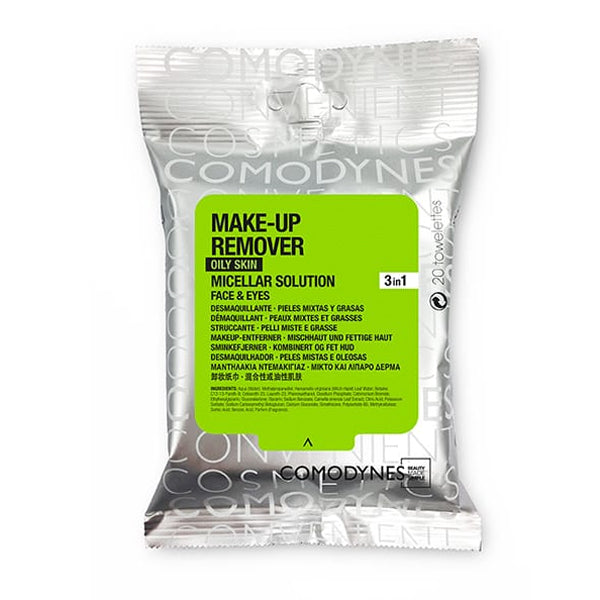 Comodyne Micellar Make-up Remover Towelettes, Oily & Combination Skin - 20 per pack