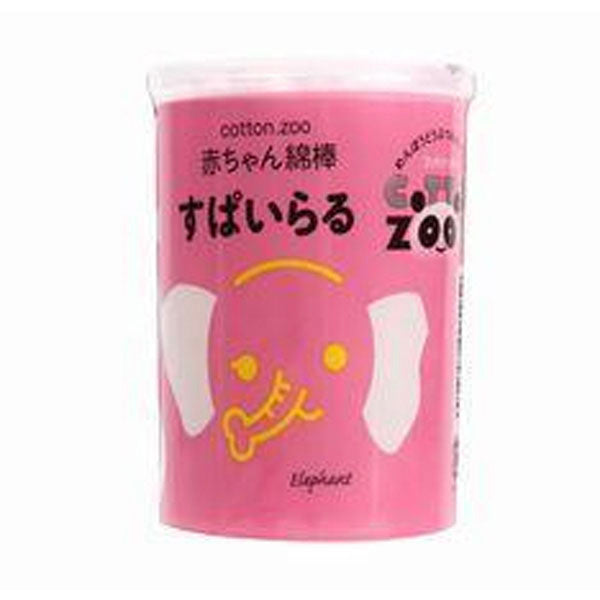 LIFE Cotton Zoo, Pink Elephant - Spiral Swabs, 160 ct