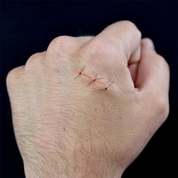 Out Of Kit Peel N&#39; Stick Prosthetics, Sutured Wound 3 Stitch
