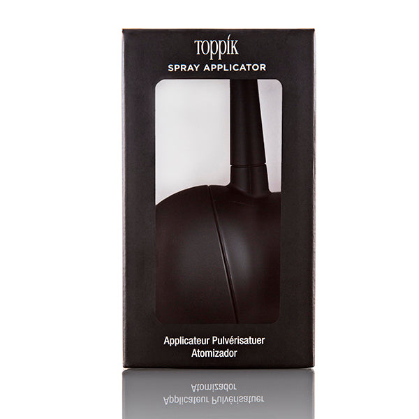 Toppik The Spray Applicator is a patented tool that attaches to the Regular and Economy size bottles of Toppik Hair Fibers allowing you to target Hair Fibers into specific areas for a more precise application. It also helps with disguising parts, covering roots, or blending hair extensions. When working around the hairline, use the Spray Applicator with the Hairline Optimizer for best results.Fits both Regular (12g) and Economy size (27.5g) Hair Fibers bottles.