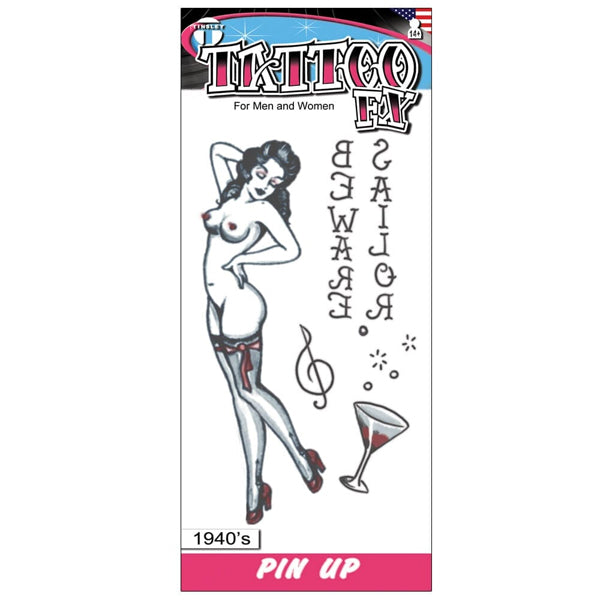 Tinsley Temporary Tattoo Transfers, Pinup Girl