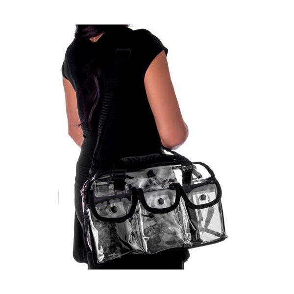 Monda Studios Clear 3- Pocket Bag, 250 Black
