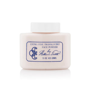 William Tuttle This extra fine translucent face powder sets makeup in place with a soft matte finish. The handy shaker jar allows you to dispense just the amount of product needed, keeping the rest safe from cross-contamination. Apply with a powder puff or a brush.